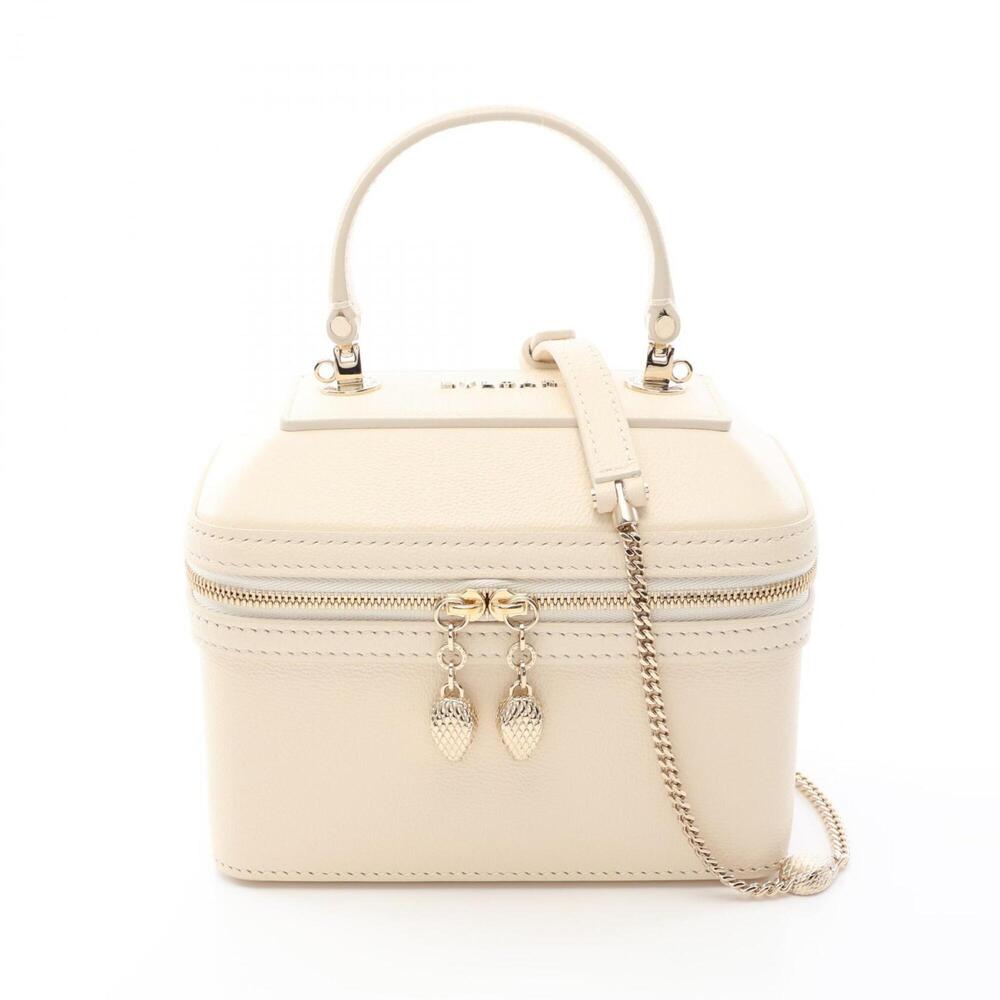 Bulgari BVLGARI Serpenti Jewelry Box 2-Way Handbag Leather for Women White